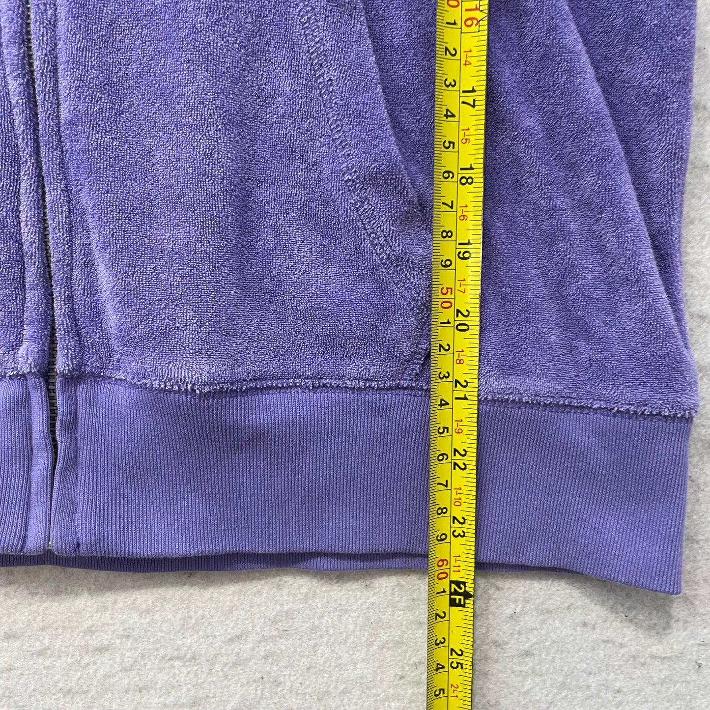 Victoria's Secret PINK Women Purple Velour Zip-Up Hoodie Sequin Logo Y2k Size L