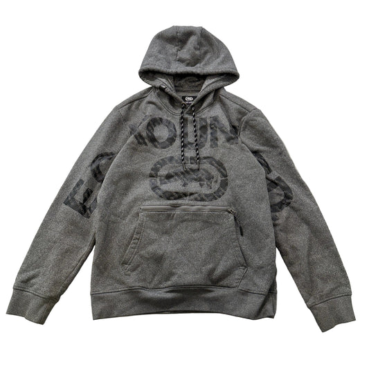 Ecko Unltd Men's Grey Fleece Pullover Hoodie Drawstring Pockets Casual Size S