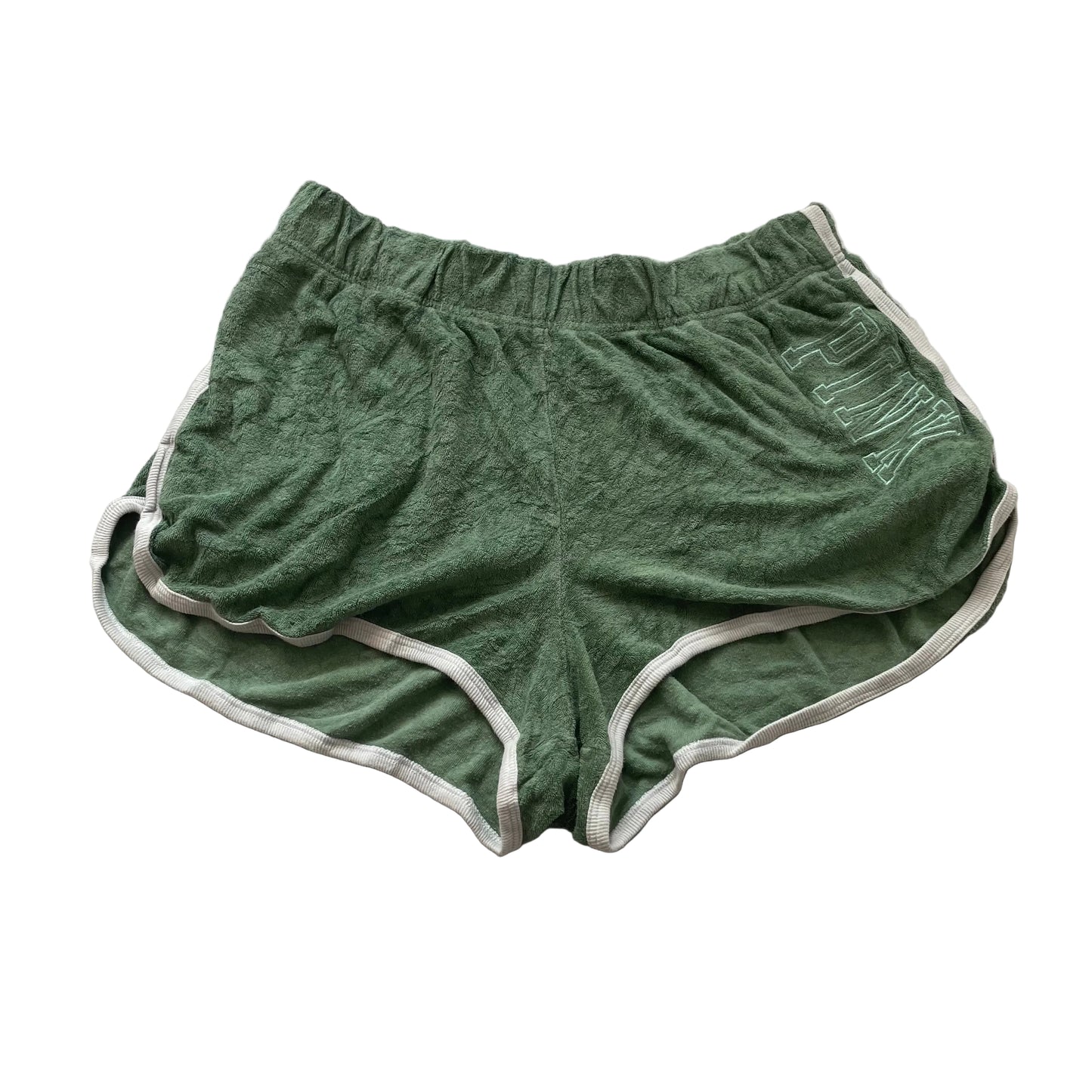 PINK Victoria’s Secret Women's Soft Pine Terry Cloth Varsity Shorts Beach Size L
