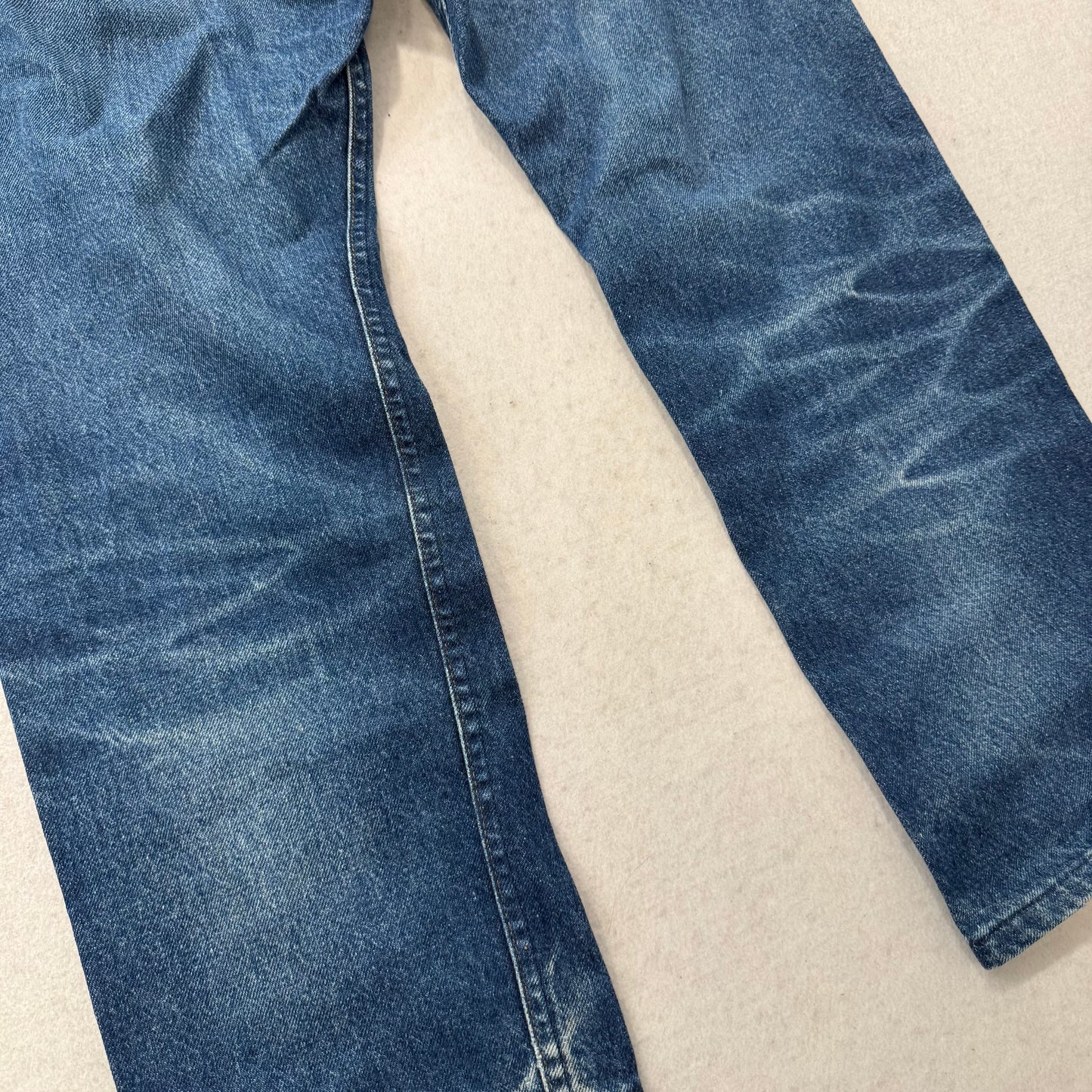 L.L.Bean Mens Medium Blue Whiskering Denim Straight Leg Jeans Streetwear Size 35