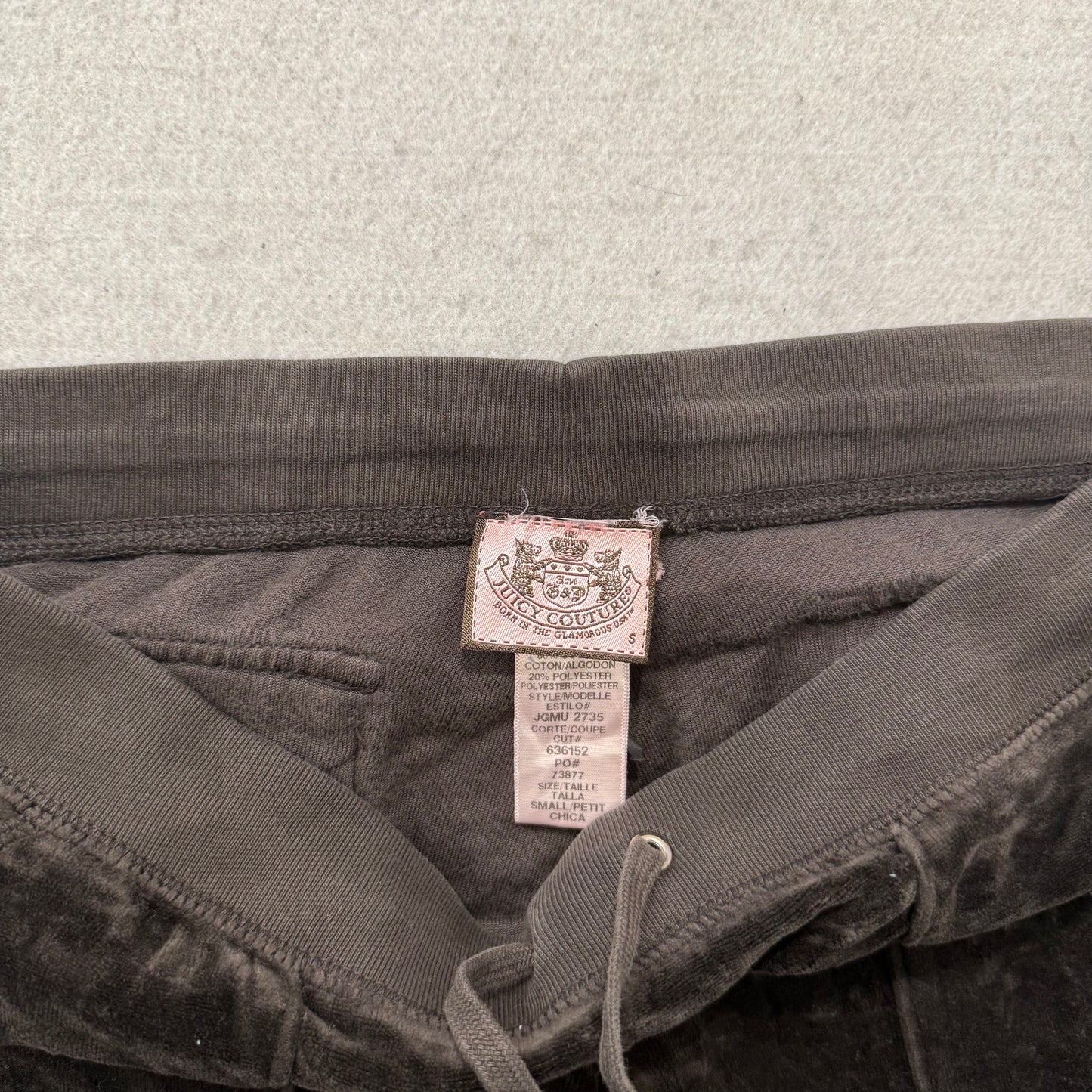 Vintage Juicy Couture Women's Brown Velour Wide Leg Capris Pant Pockets Size S