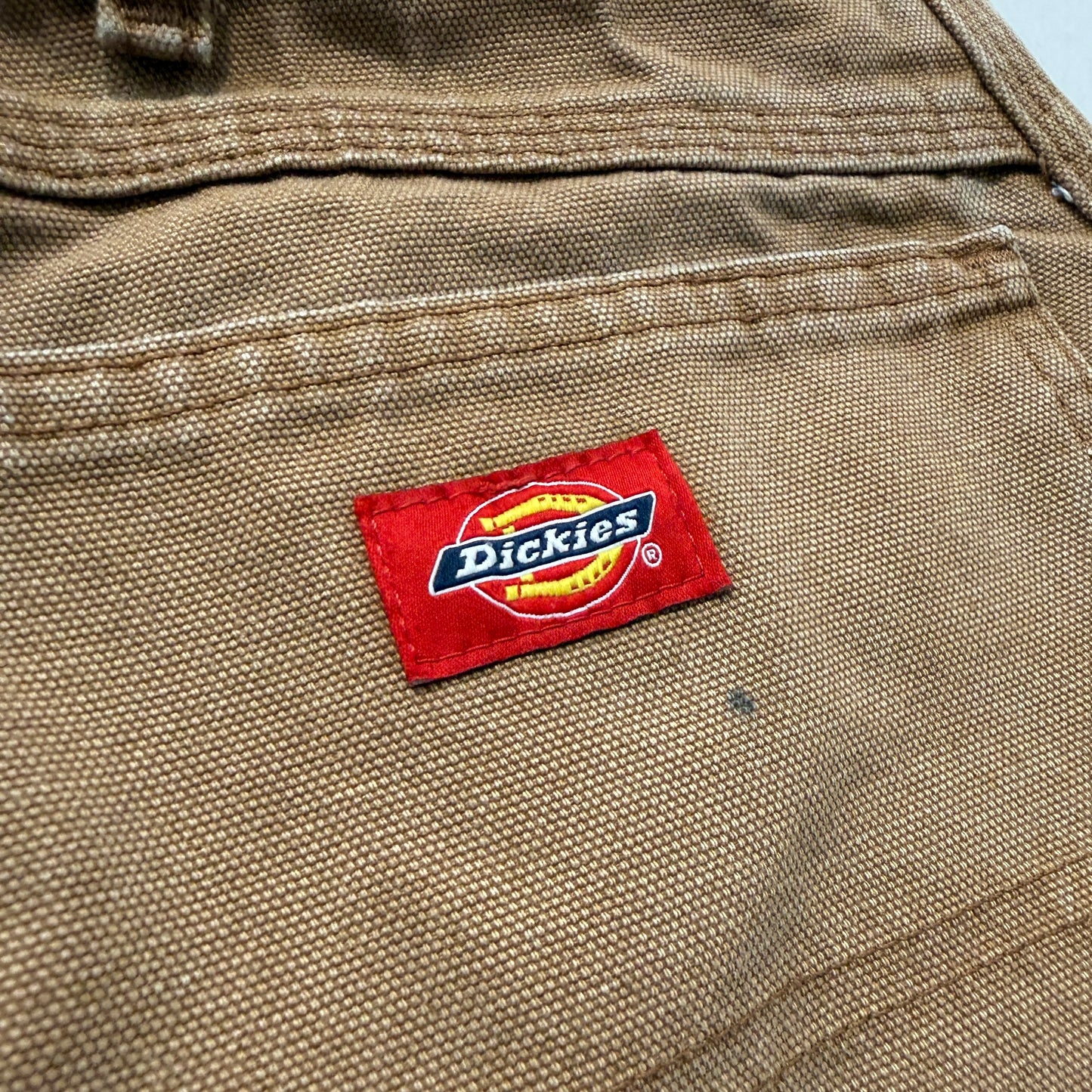 Dickies Men's Brown Cotton Cut-Off Carpenter Shorts Pockets Casual Size 36x32