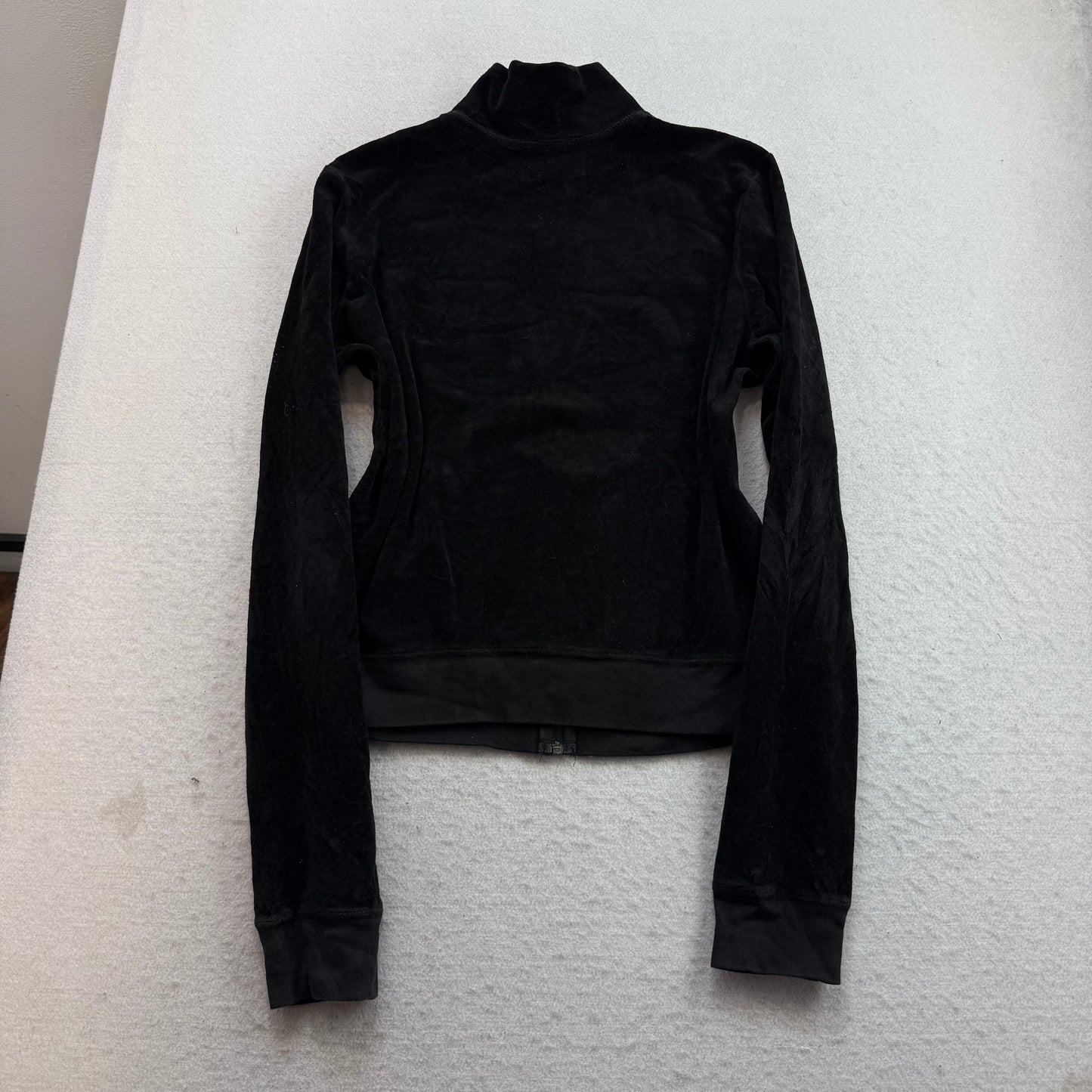 2003 Vtg Juicy Couture Womens Black Velour Tracksuit Set Jacket & Pant Size XL/L