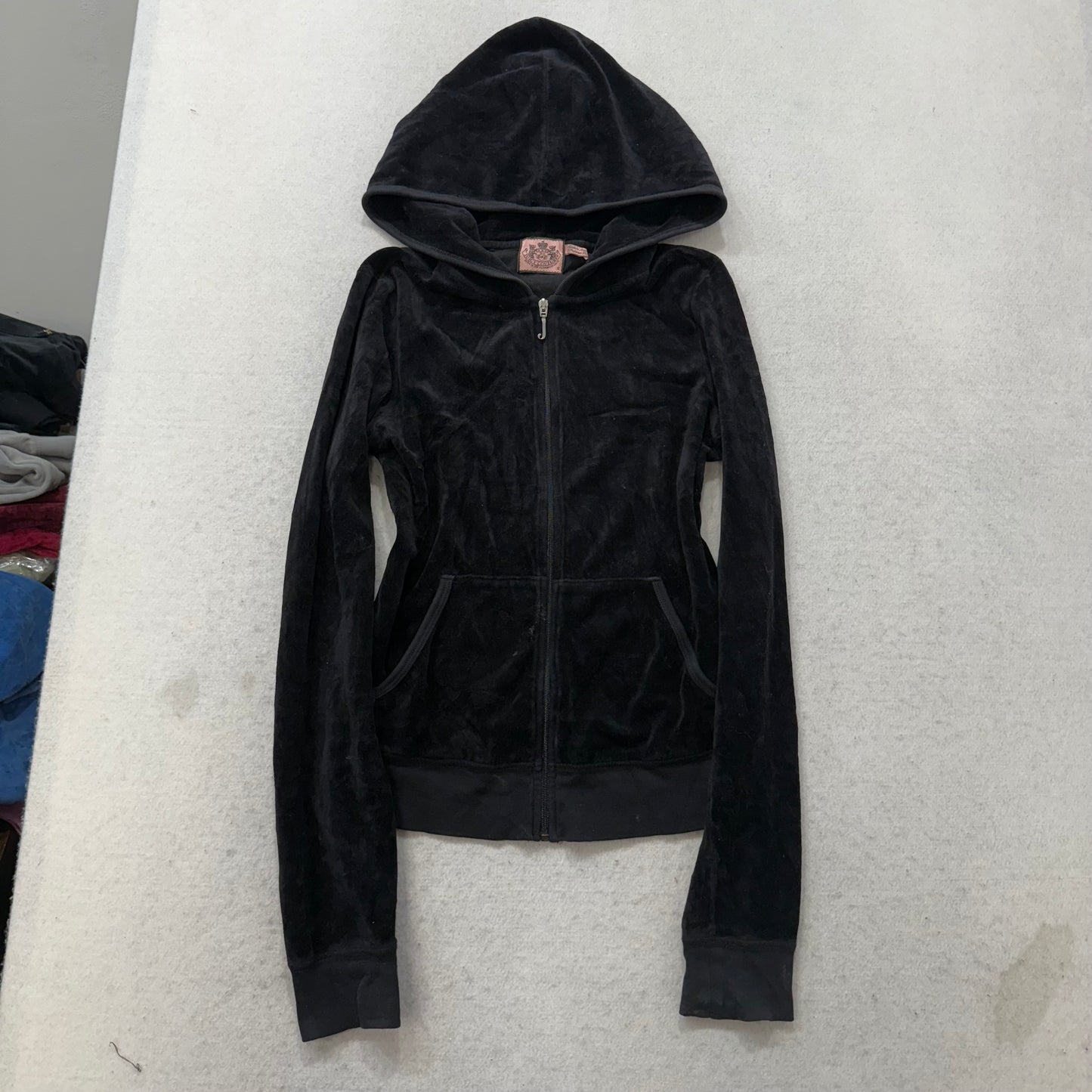 Vintage Juicy Couture “Scottie Dogs” Black Hoodie Embroidered Rhinestones Size S