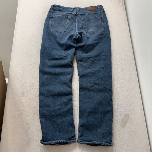 Smiths Workwear Mens Blue Straight Leg Denim Jeans Fleece Lined Stretch Size W35