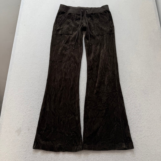 2003 Vintage Juicy Couture Women's Dark Espresso Velour Flared Track Pant Size P