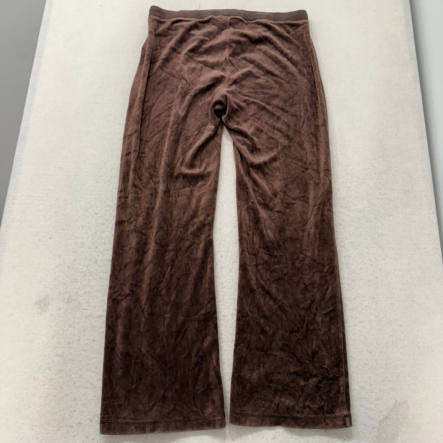 Vintage Juicy Couture Women's Chocolate Brown Velour Flare Track Pant Y2K Size S
