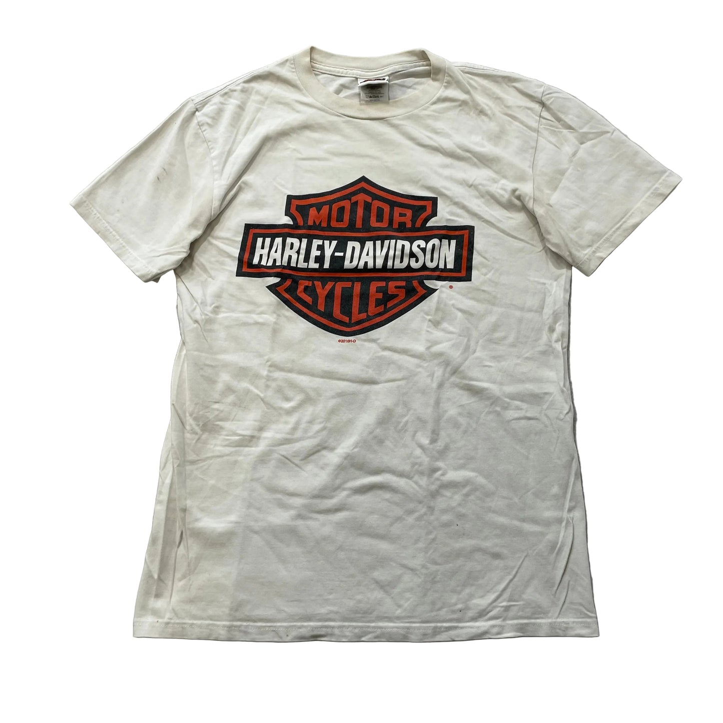 Harley-Davidson Unisex White Cotton T-Shirt Bar & Shield Logo Casual Tee Size M