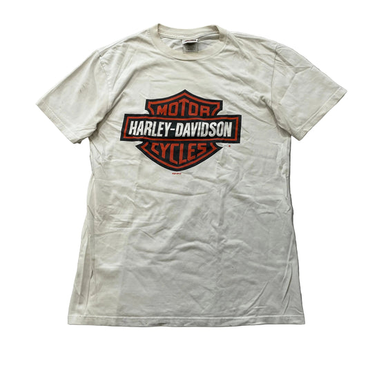 Harley-Davidson Unisex White Cotton T-Shirt Bar & Shield Logo Casual Tee Size M