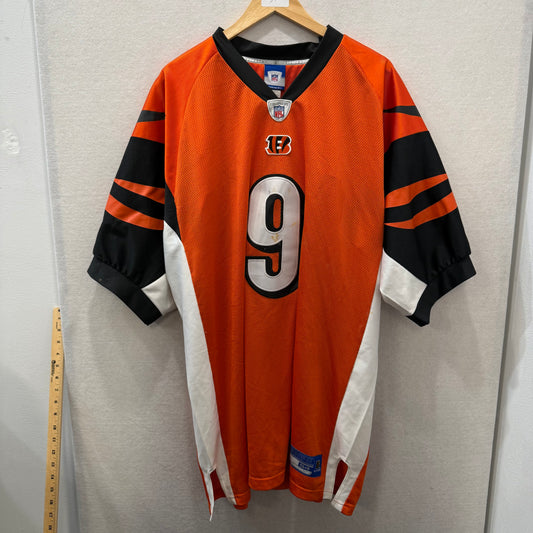 Reebok NFL Bengals Carson Palmer 9 Orange Football Jersey Mesh Size XL