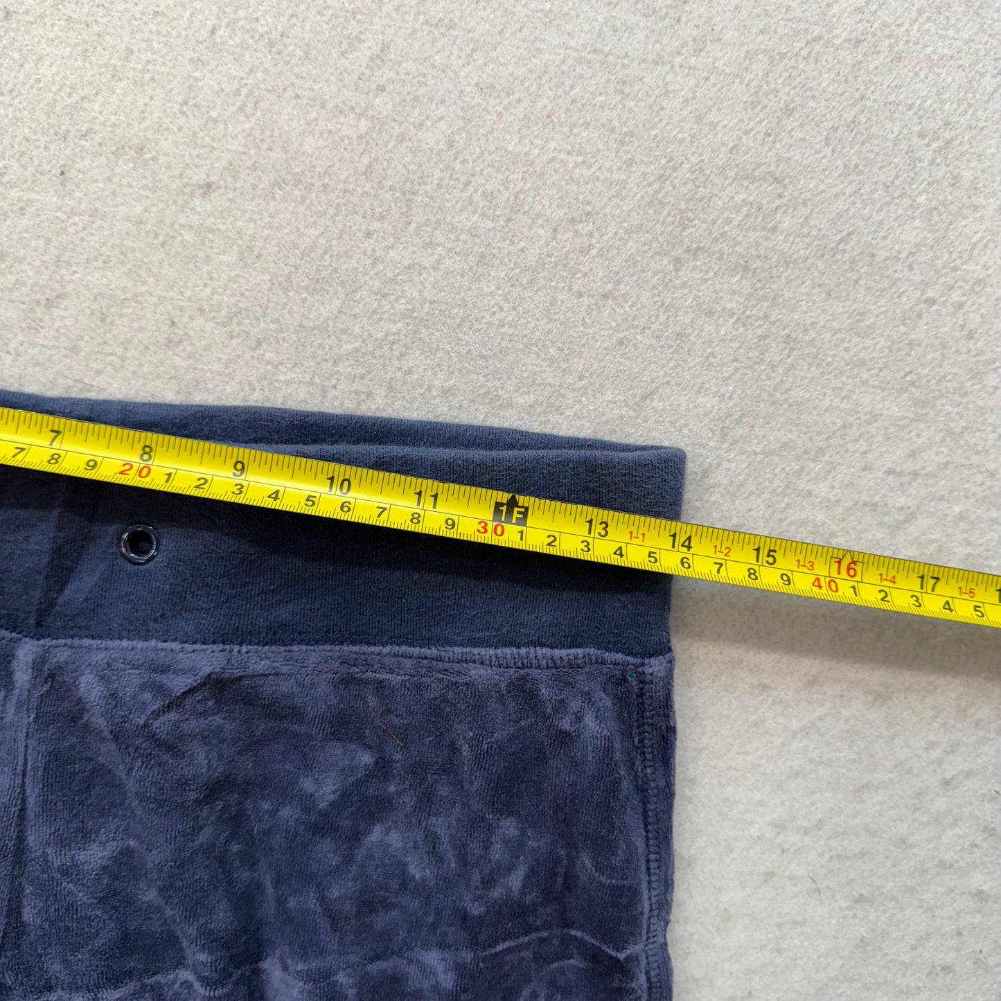 Vintage Juicy Couture Women's Navy Velour Flared Track Pants Loungewear Size S