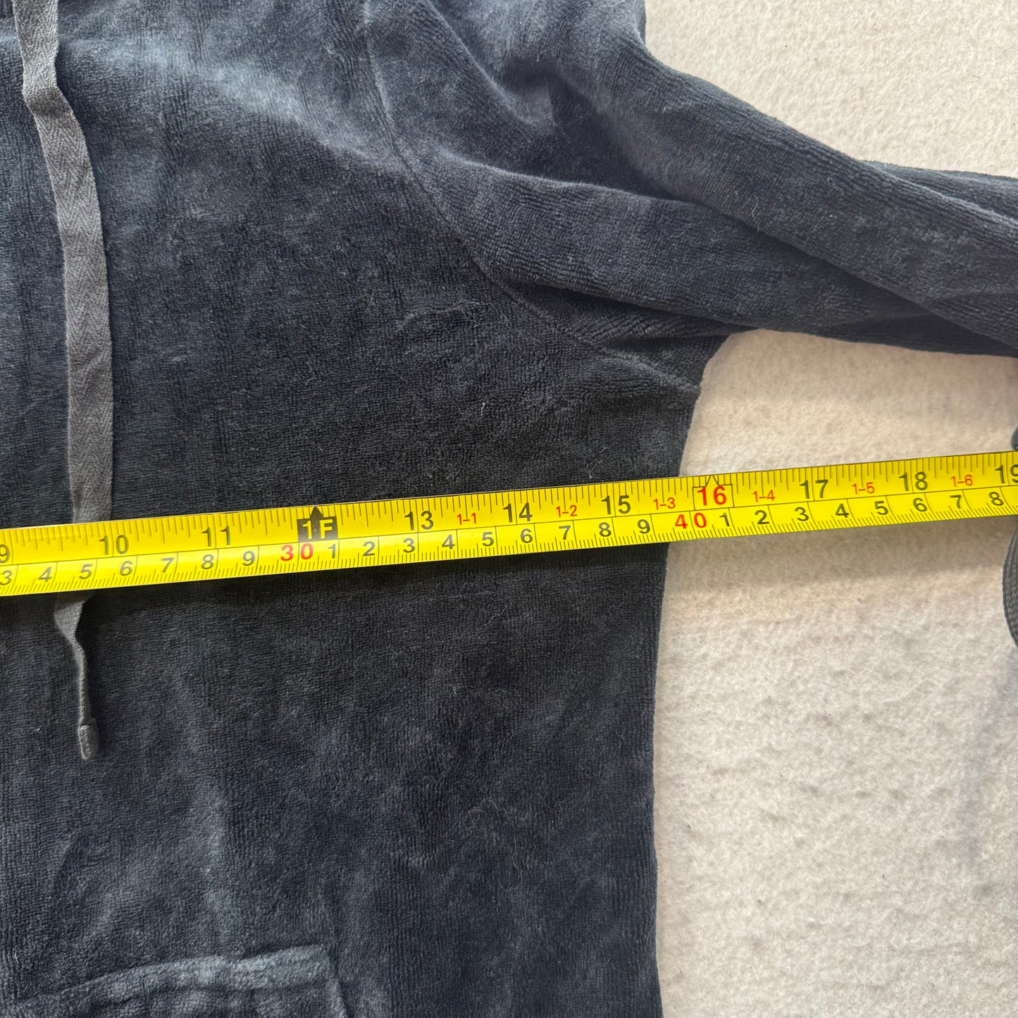Vintage Juicy Couture Women's Charcoal Velour Zip-Up Hoodie Y2k Dog Logo Size S