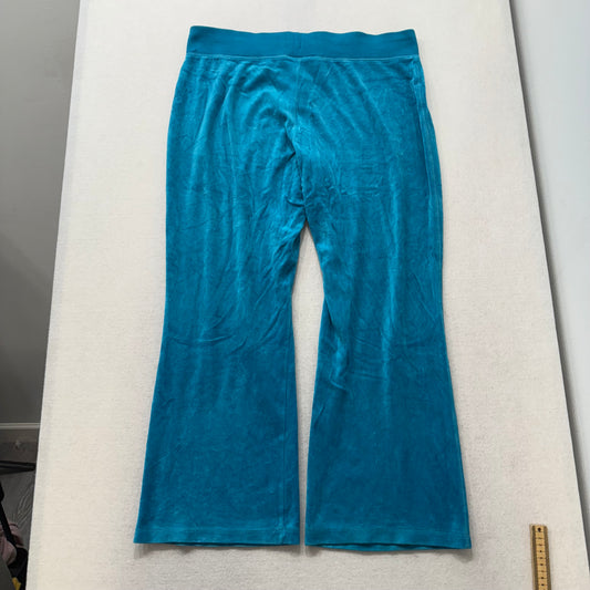 Vintage Juicy Couture Teal Drawstring Velour Pants Size XL