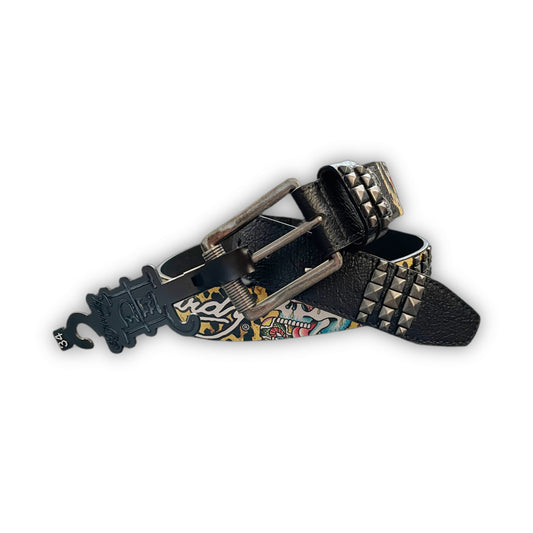 Ed Hardy leopard print studded belt - Clean Curriculums 