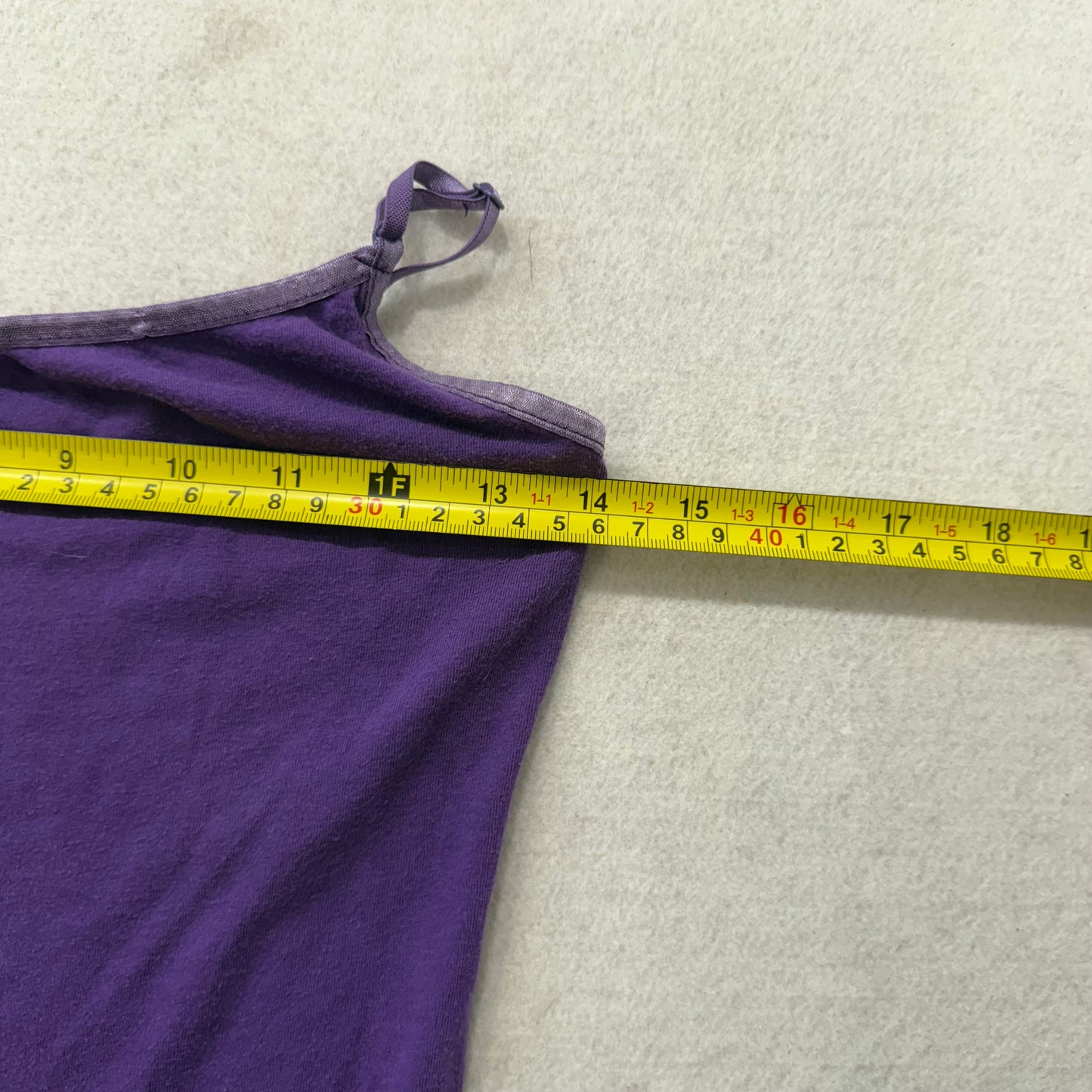 Deb Women's Royal Purple Cotton Camisole Tank Top Spaghetti Straps Cami Size L