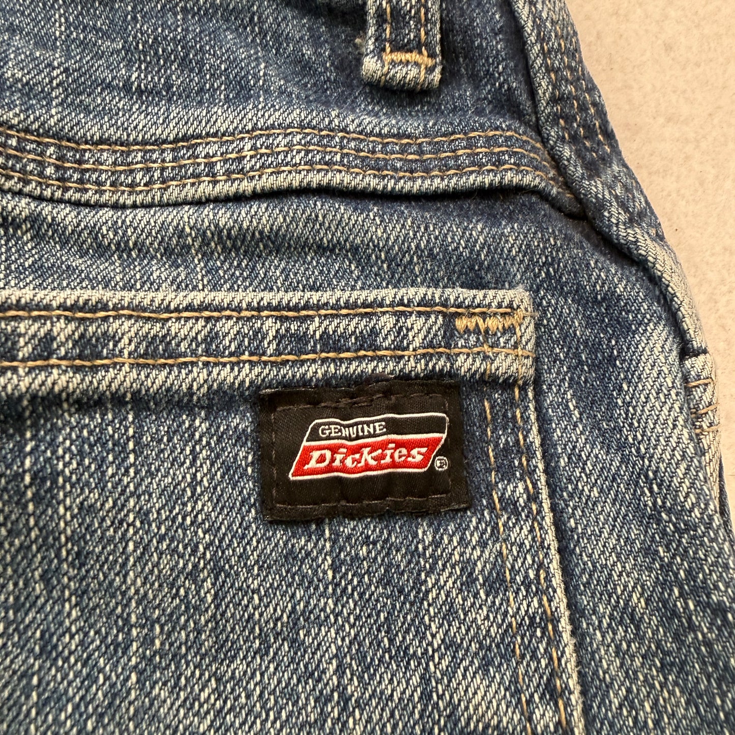 Genuine Dickies Men's Blue Straight Fit Carpenter Denim Jeans Pockets Size 32x32