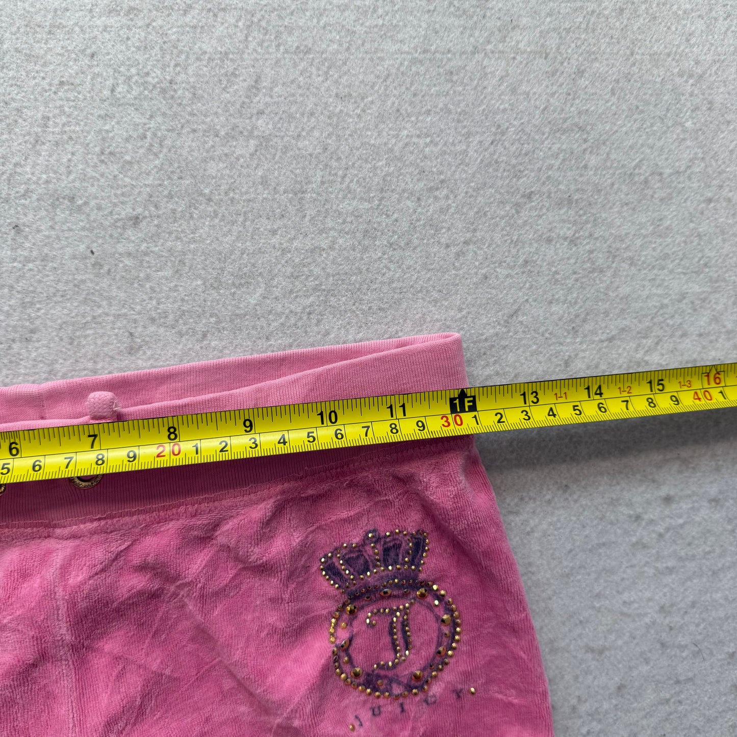 Juicy Couture Kid's Pink Velour Flared Track Pants Signature Logo Casual Size S