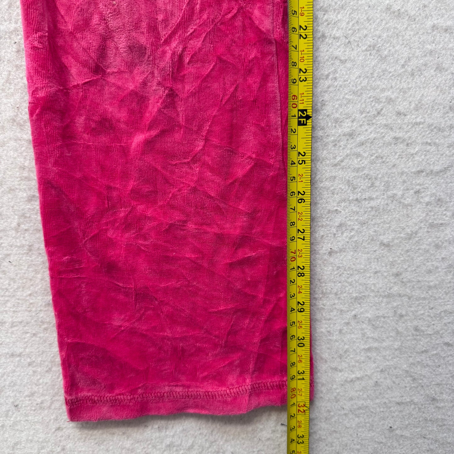 Juicy Couture Women's Cerise Pink Flared Track Pant Rhinestone Crown Logo Size S