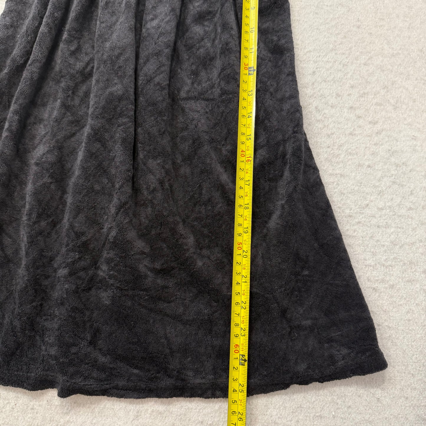 Juicy Couture Women Black Terry Cloth Smocked Tube Dress Strapless Casual Size M