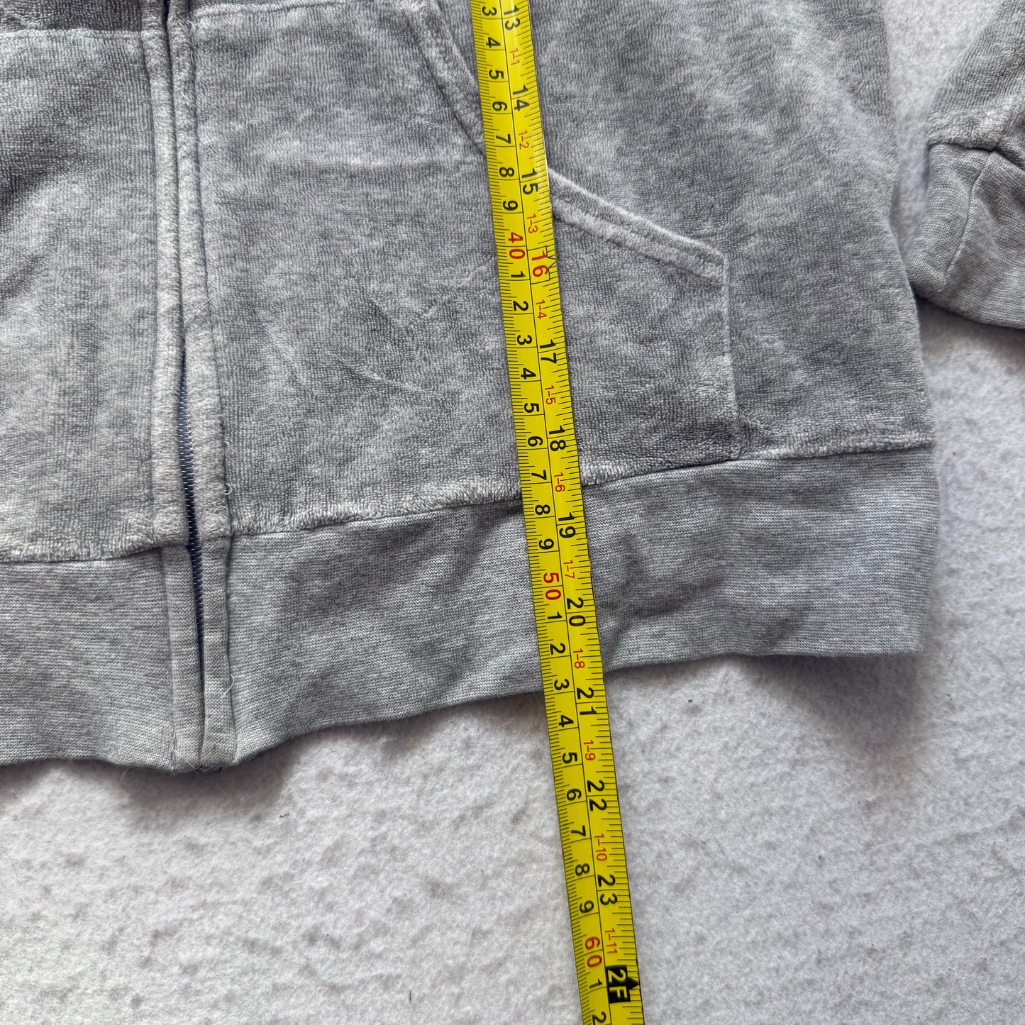 Vintage Juicy Couture Womens Gray Velour Zip-Up Hoodie Loungewear Classic Size L