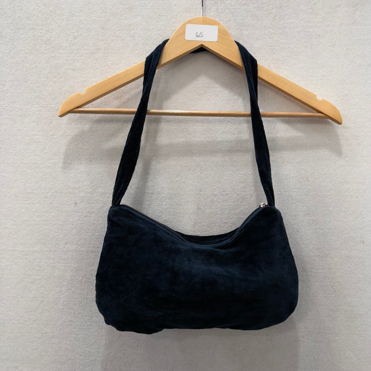 Juicy Couture Women's Navy Blue Velour Debossed Crown Shoulder Strap Hobo Bag