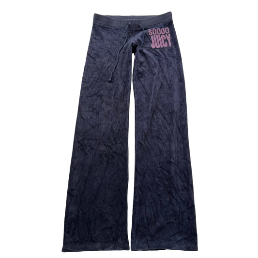 Juicy Couture “Soooo juicy” Women's Gray Purple Velour Flared Track Pant Size P