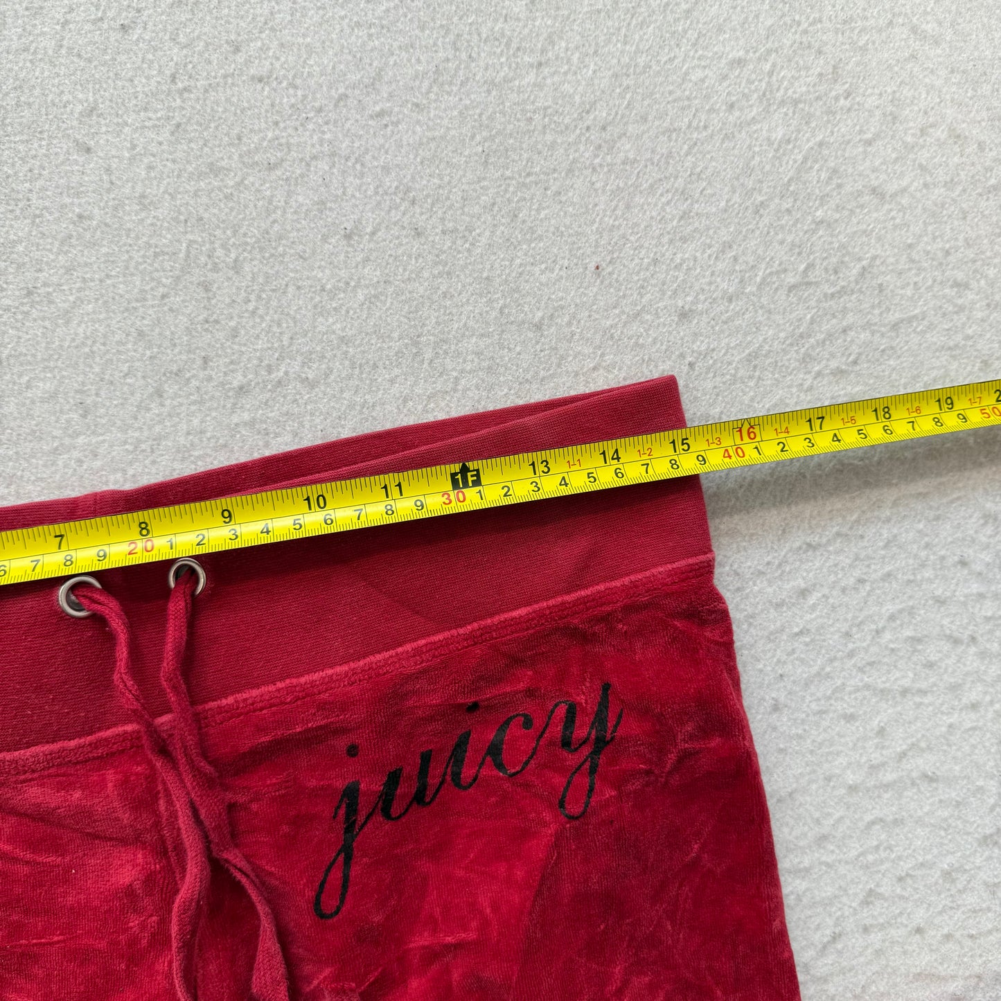 Vintage Juicy Couture Women's Dark Red Velour Flare Track Pant Drawstring Size S