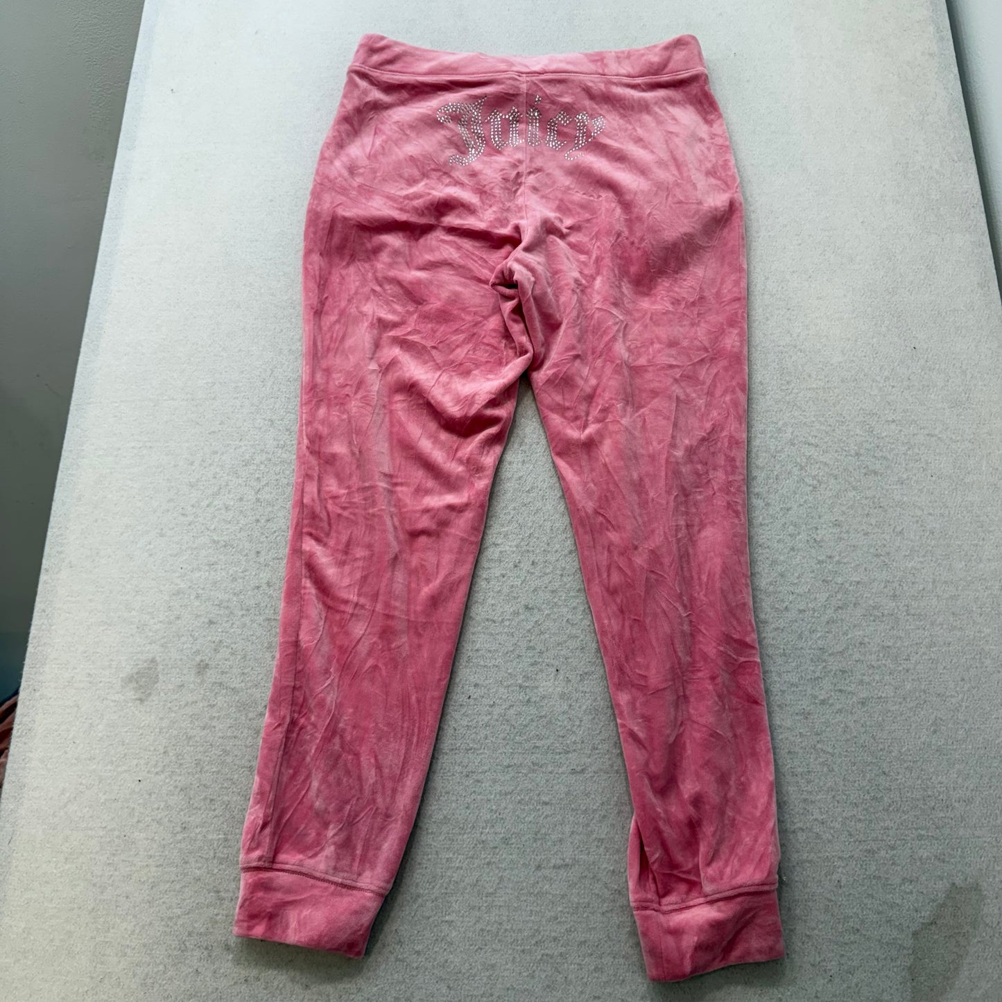 Juicy Couture Women's Pink Hoodie & Pants Tracksuit Set Rhinestones Logo Size M