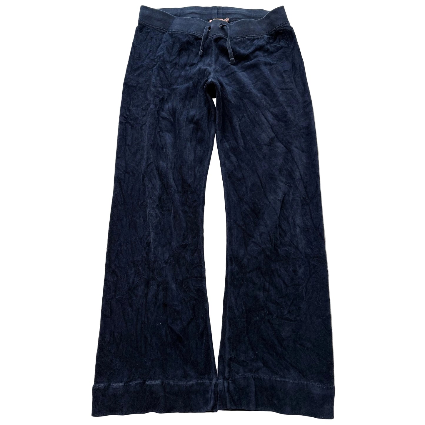 Juicy Couture Women's Navy Blue Velour Flared Track Pant Loungewear Y2K Size 14