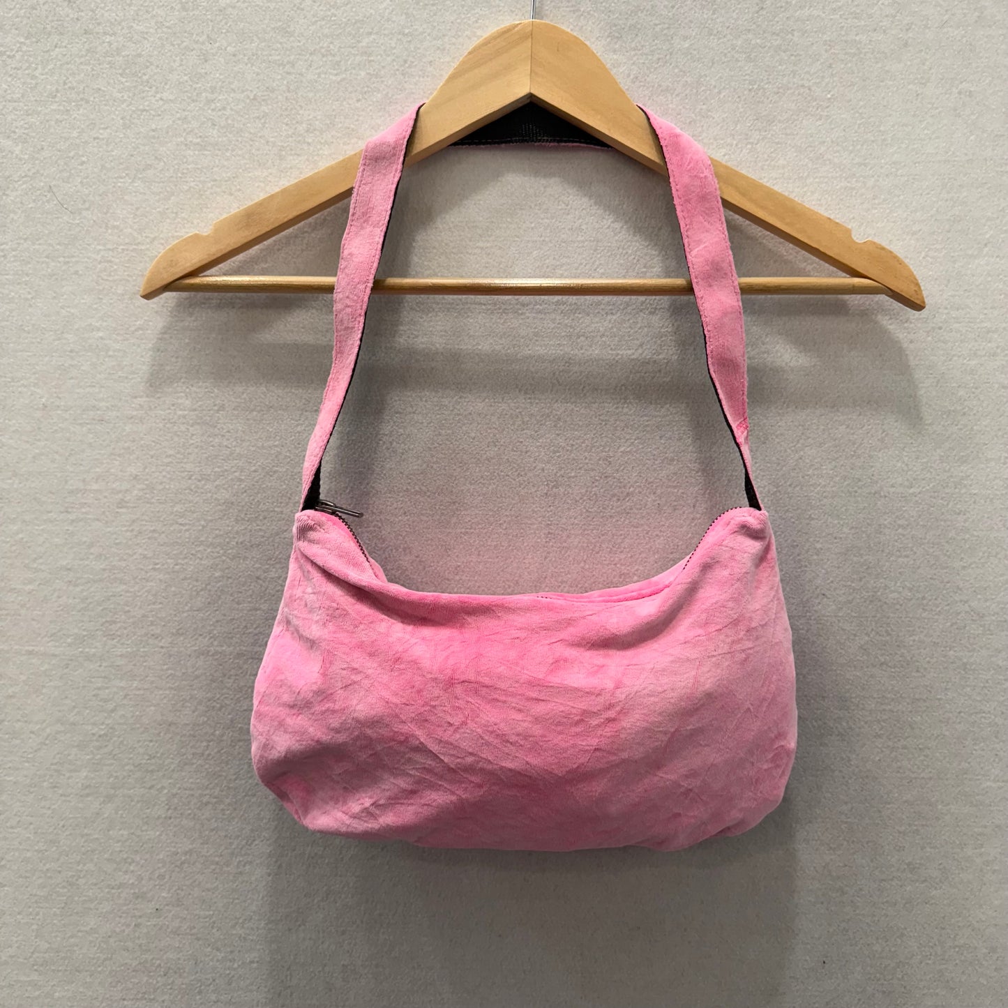 PINK Victoria's Secret Women's Pink Velour Graphic Logo Classic Y2k Shoulder Bag