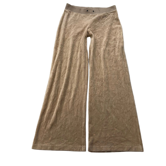 Juicy Couture Women's Beige Velour Flared Wide Leg Track Pants Loungewear Size M