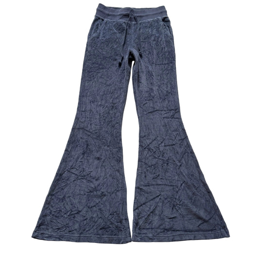 Vintage Juicy Couture Women's Charcoal Grey Velour Flared Leg Track Pants Size S