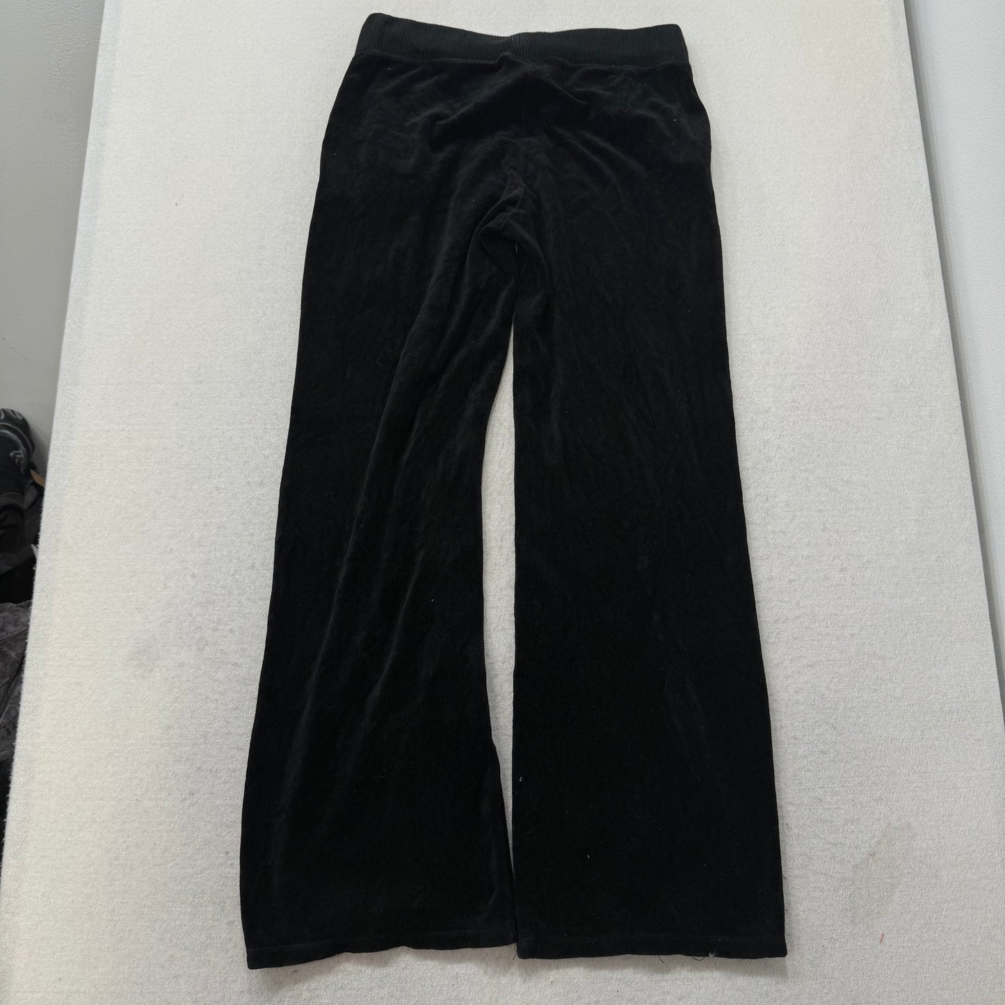 Vintage Juicy Couture Black Velour Tracksuit Set Zip Up Hoodie & Pant Y2K Size S