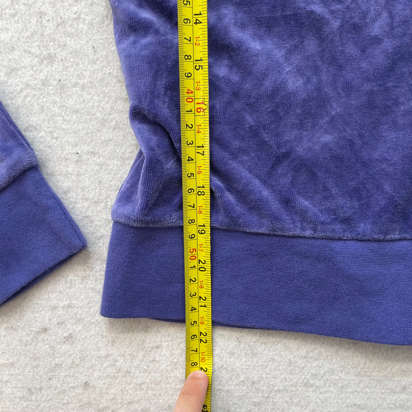 Juicy Couture Women's Indigo Velour Zip-Up Hoodie Drawstring Pockets Y2k Size S