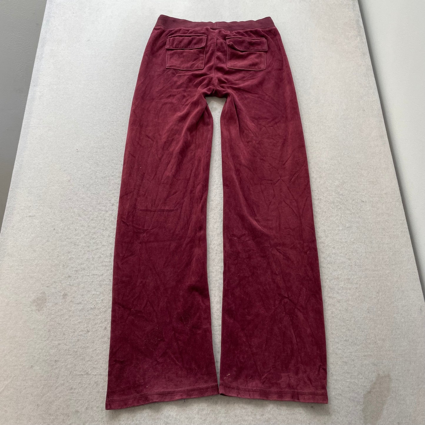 Juicy Couture Burgundy Velour Tracksuit Set Zip-Up Hoodie Drawstring Pant Size S