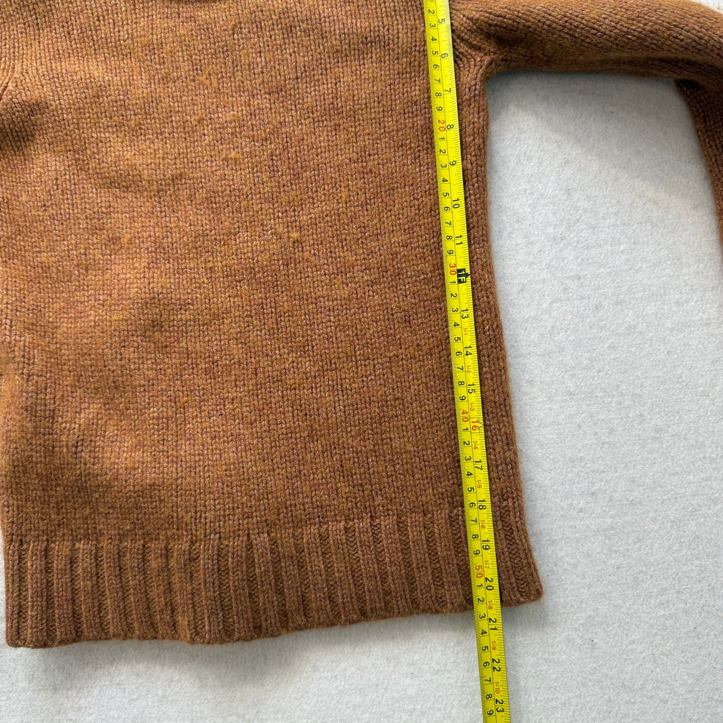 J.Crew Marnie Heather Camel Sweater Crew Neck Pull-Over Ribbed Hem Size XXS