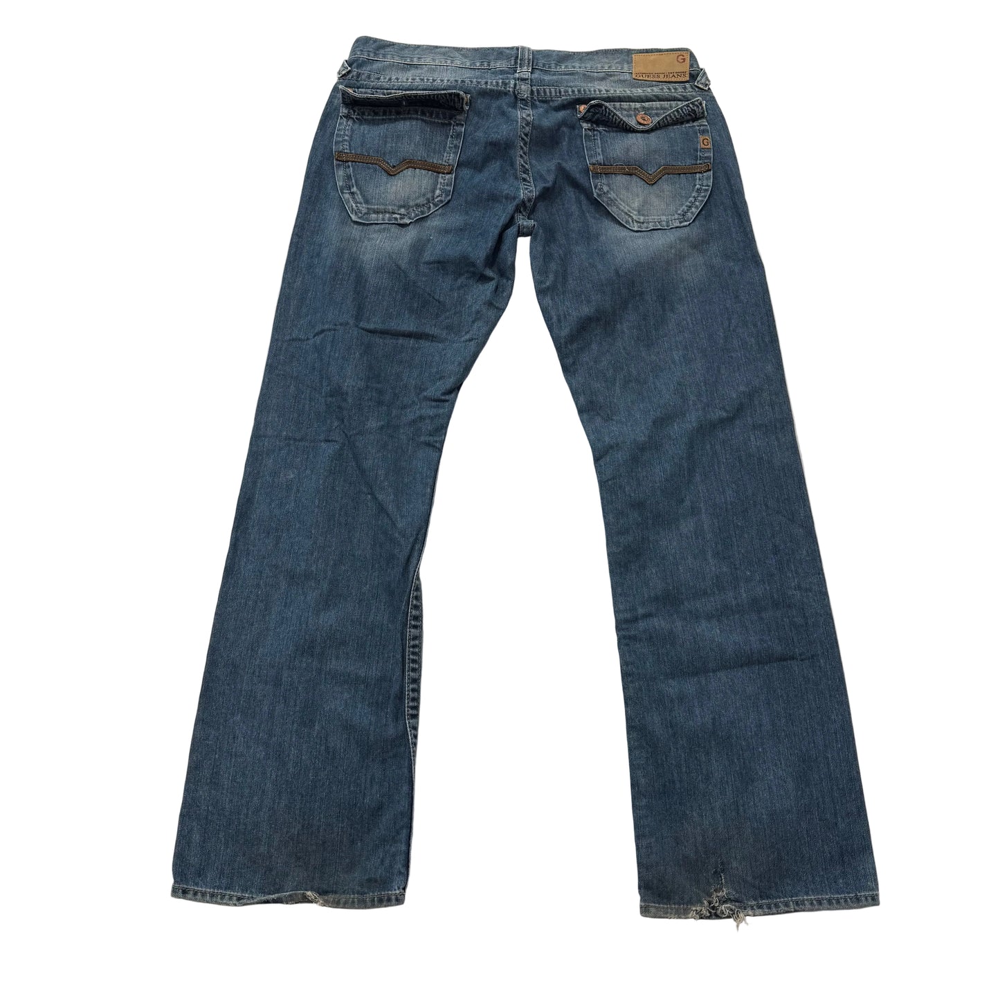 Guess Jeans Pasadena Men’s Blue Denim Jeans Straight Leg Button-Fly Size 38