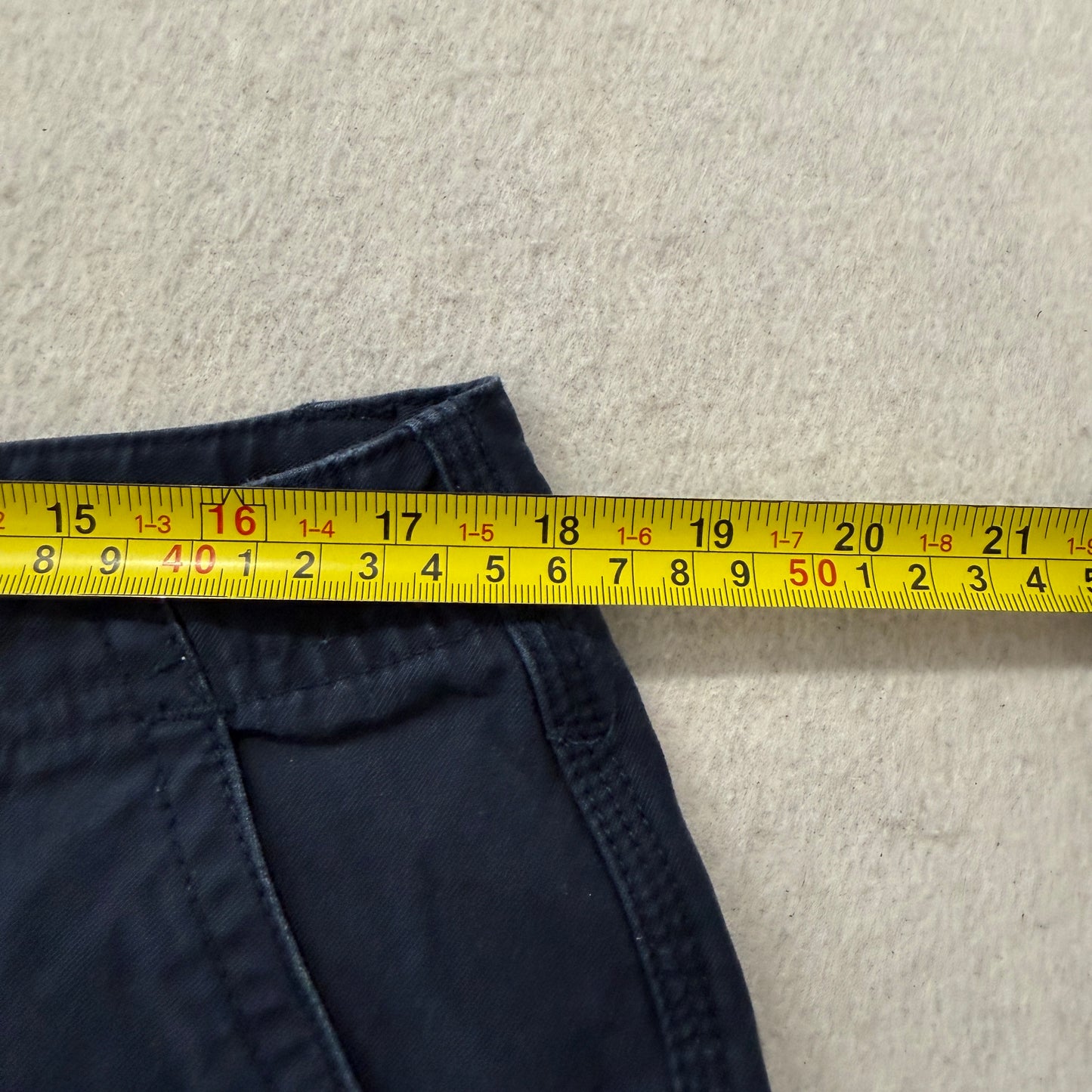 Route 66 Men's Navy Blue Cotton Cargo Shorts Pocket Classic Straight Fit Size 36