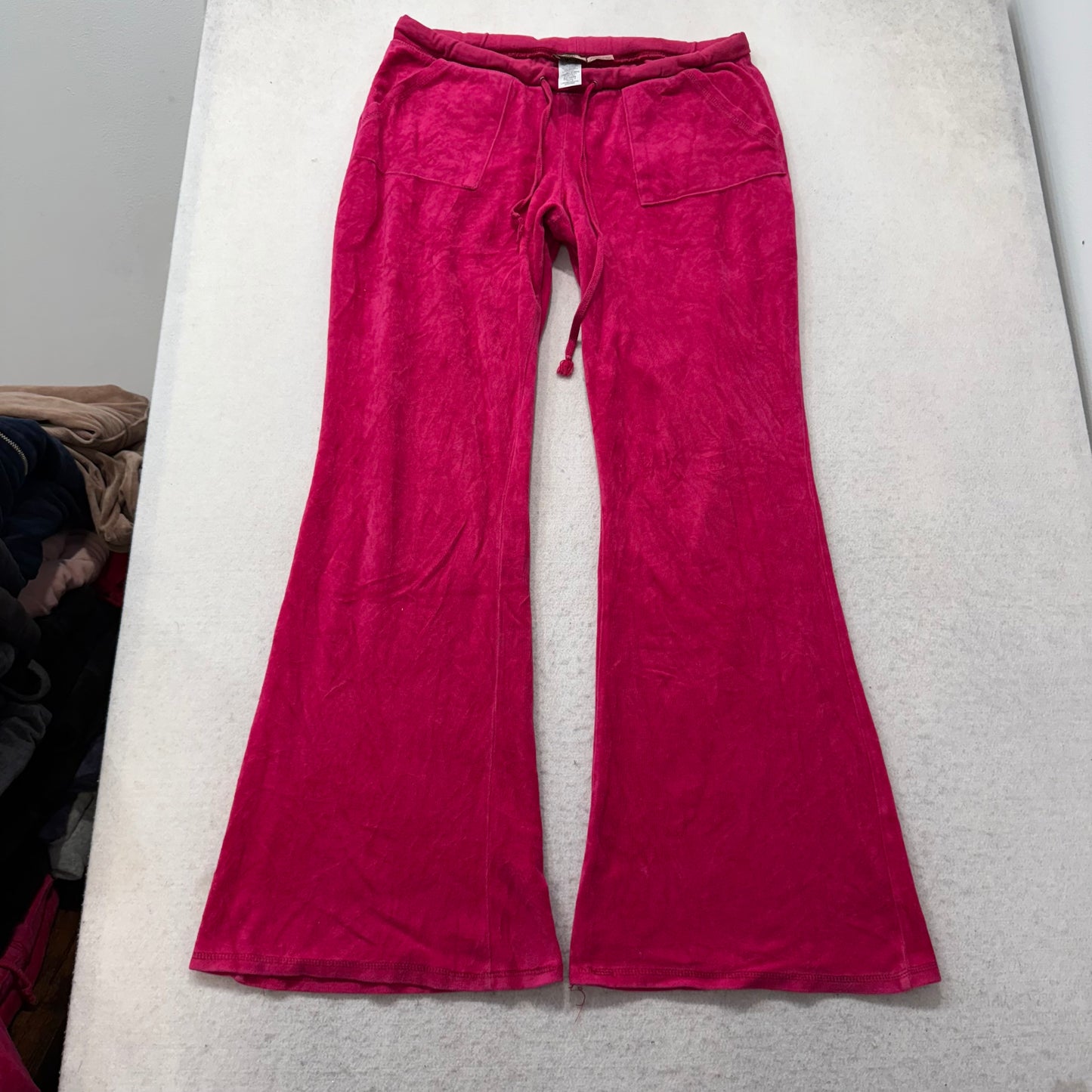 Vtg Juicy Couture Scottie Dogs Hot Pink Velour Tracksuit Set Snap Pockets Size L