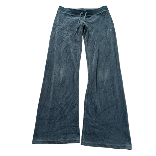 Juicy Couture Women's Slate Blue Velour Flared Leg Track Pants Loungewear Size S
