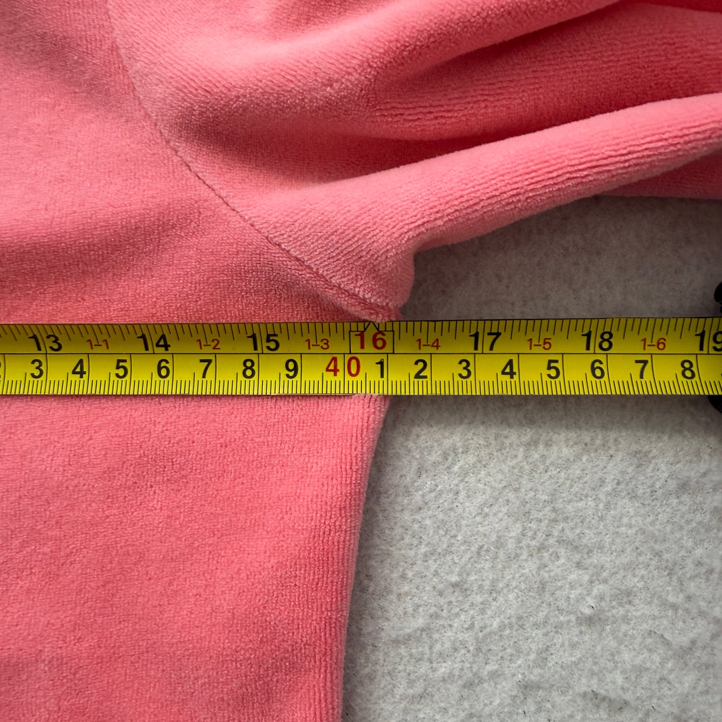 Juicy Couture Women's Pink Velour Zip-Up Hoodie Pockets Sequin Bow Logo Size XL