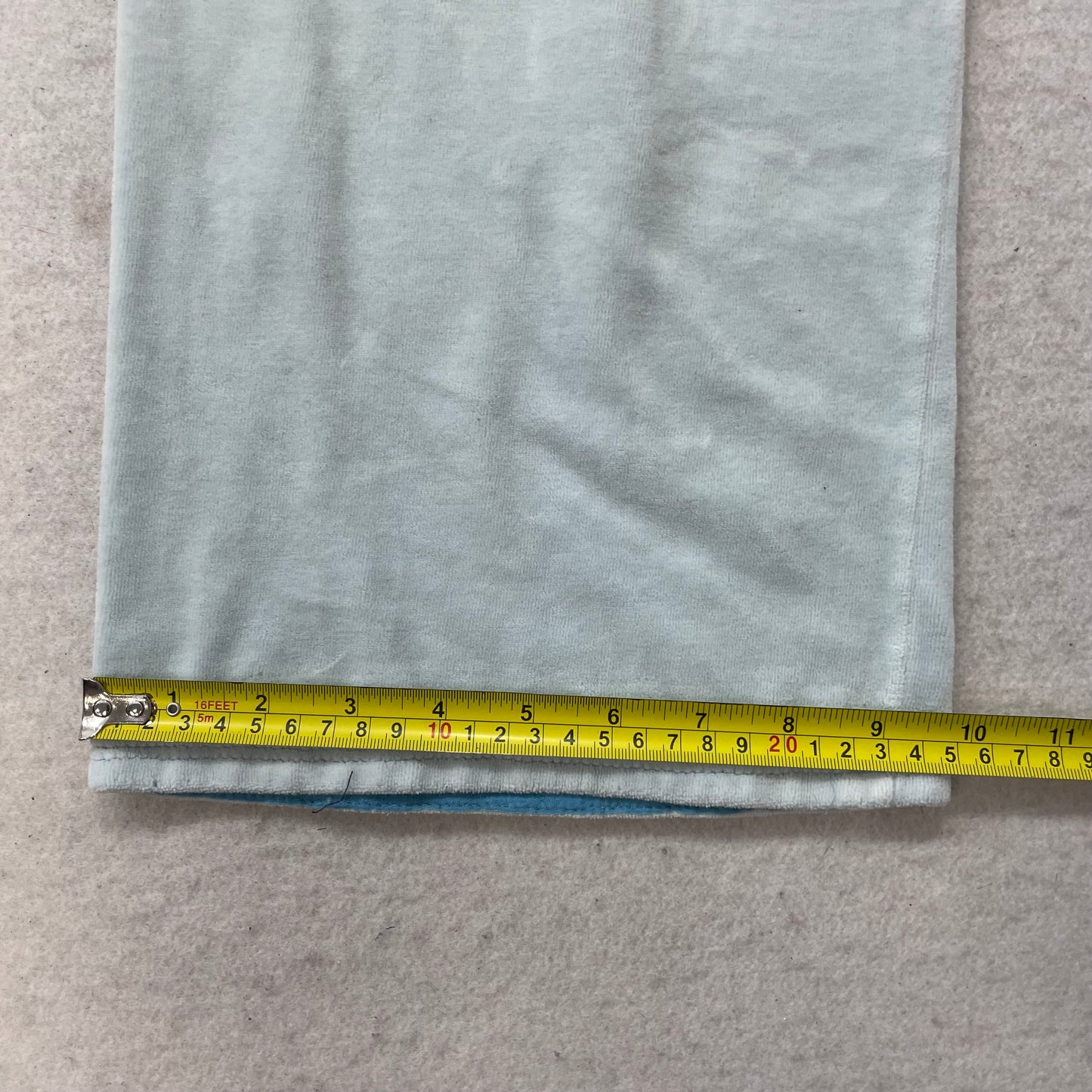 2003 Vintage Juicy Couture Women's Ice Blue Velour Flared Track Pant Y2K Size S