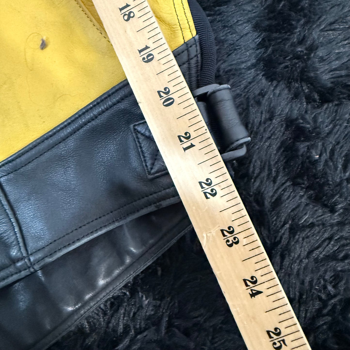 Joe Rocket Black Yellow Leather Motorcycle Jacket Racing Zip Front Size XL
