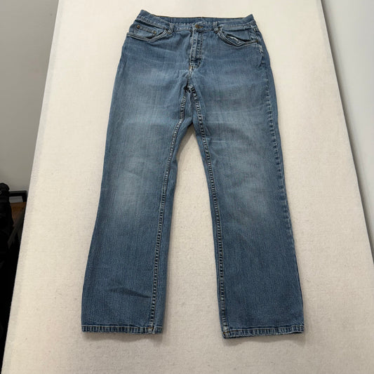 L.L.Bean Women's Medium Wash Blue Denim Straight Leg Jeans Stretched Size 14