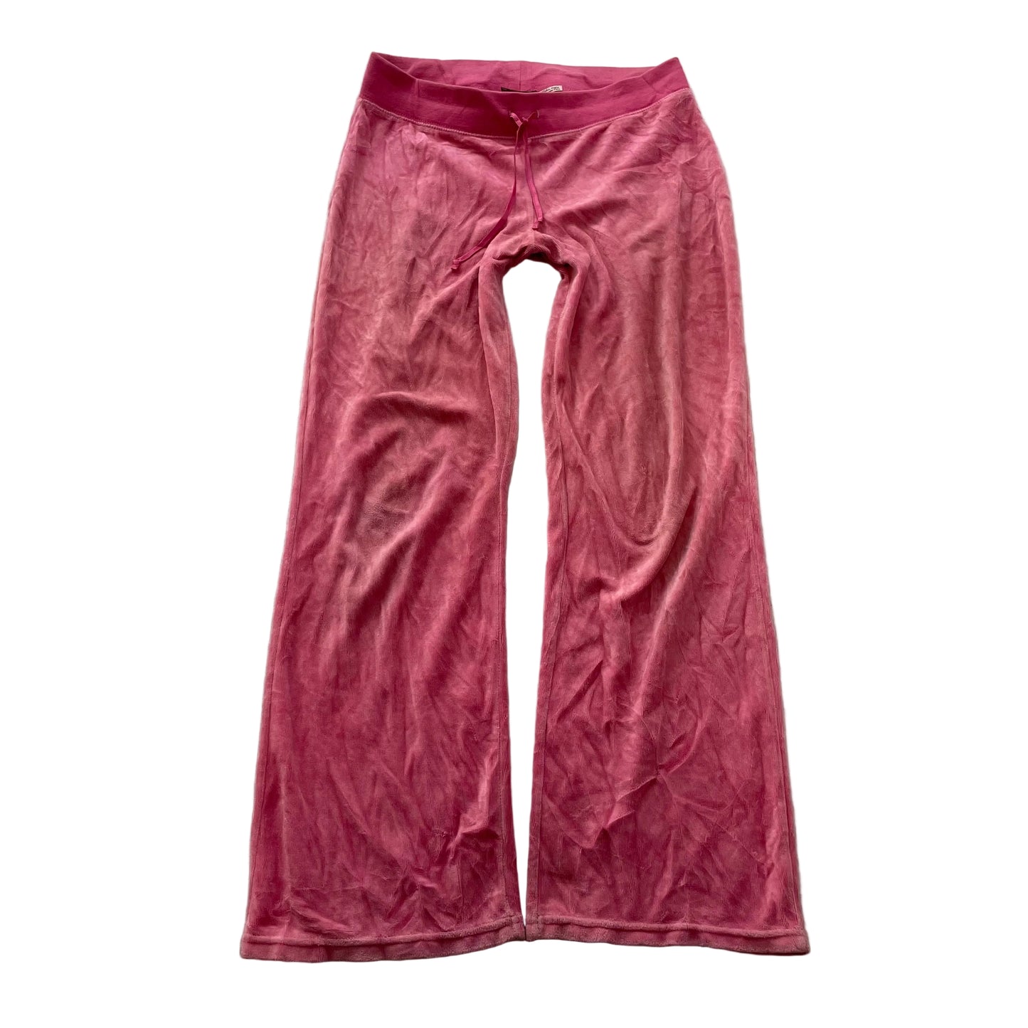 Juicy Couture Women's Dusty Pink Velour Flared Leg Track Pants Drawstring Size S