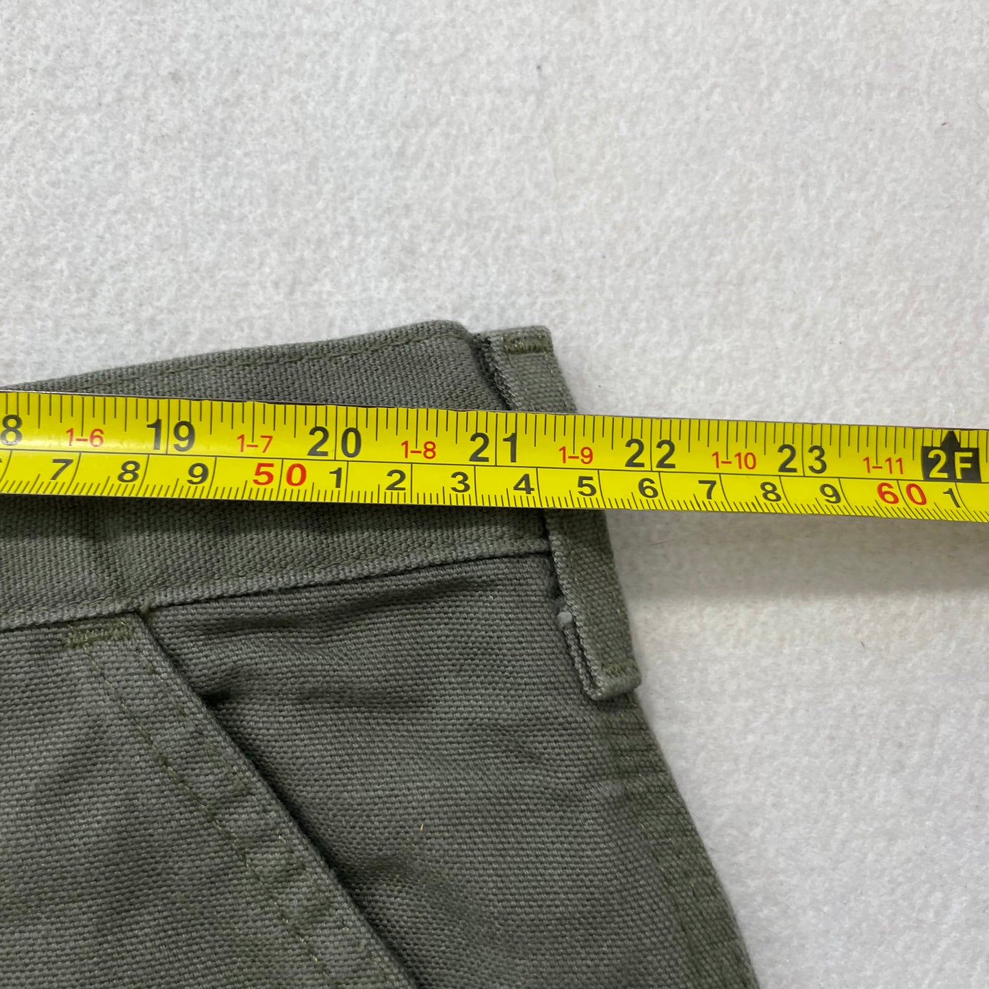 Carhartt Men's Olive Green Loose Fit Carpenter Canvas Pants Pocket Logo Size W42