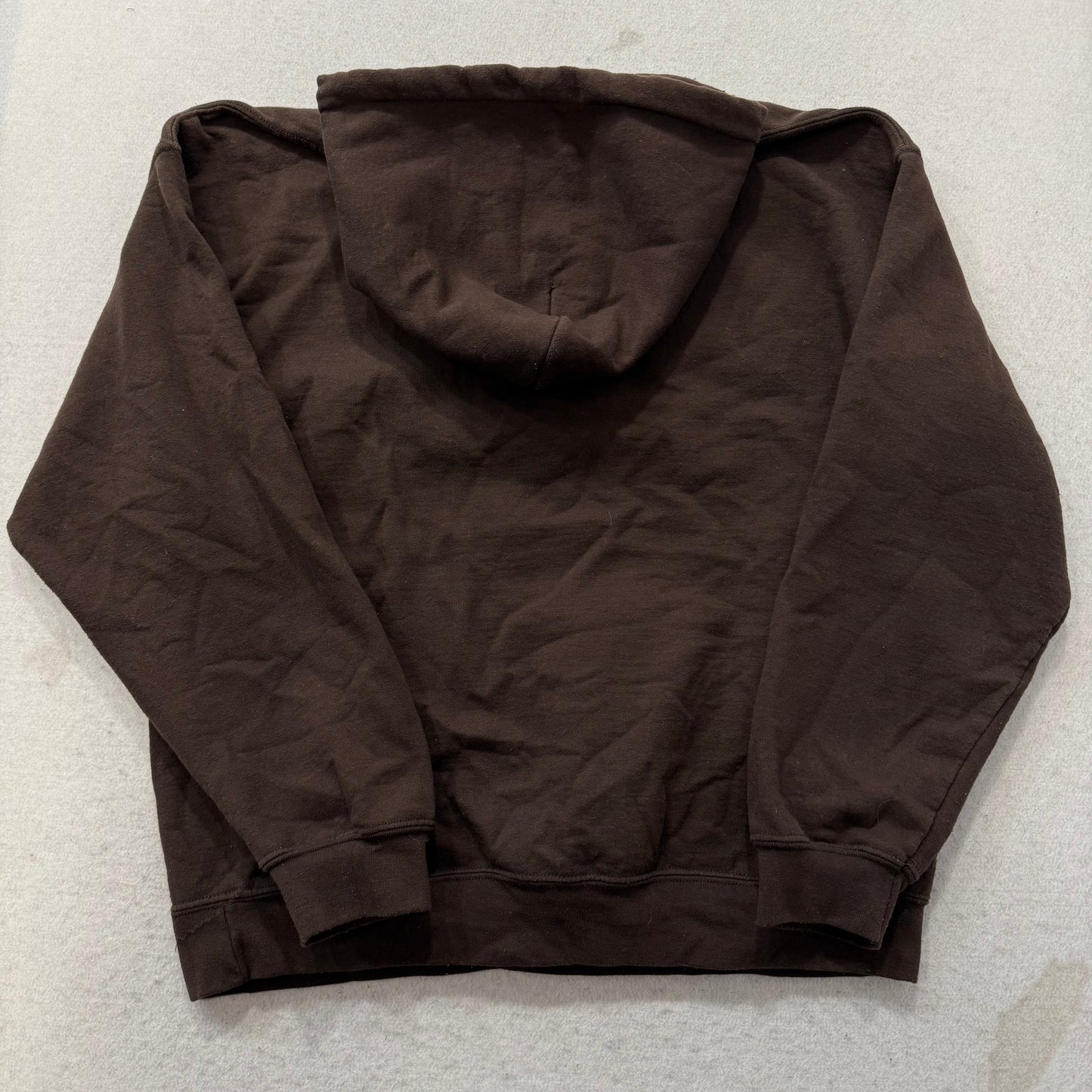 Gildan Heavy Blend Men's Brown Pull Over Hoodie Drawstring Graphic Y2k Size L