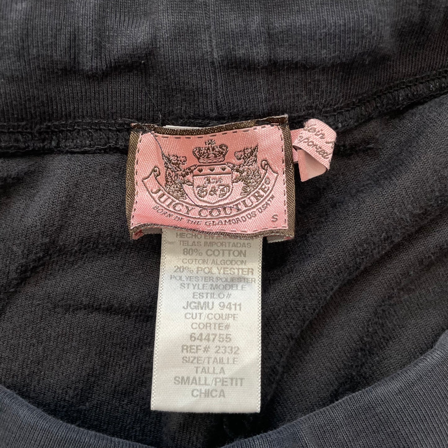 Vintage Juicy Couture Women's Black Velour Flared Track Pants Drawstring Size S