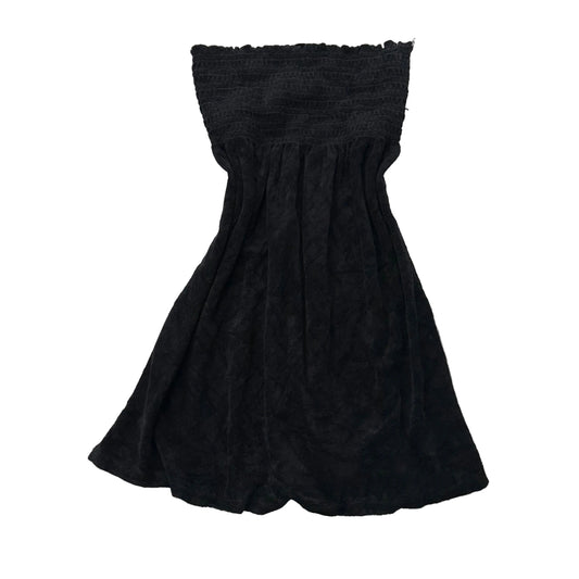 Juicy Couture Women Black Terry Cloth Smocked Tube Dress Strapless Casual Size M