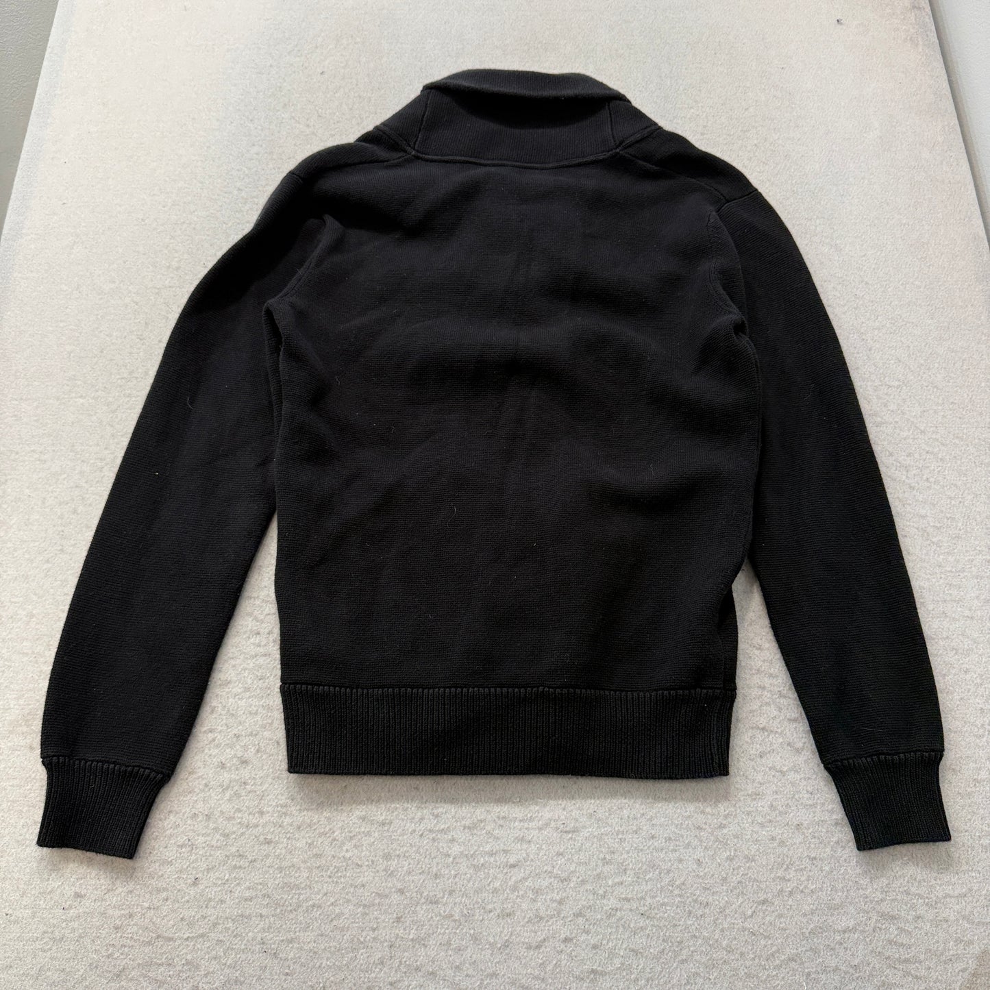 J. Crew Men's Black 100% Cotton Shawl Collar Cardigan Sweater Pockets Size S